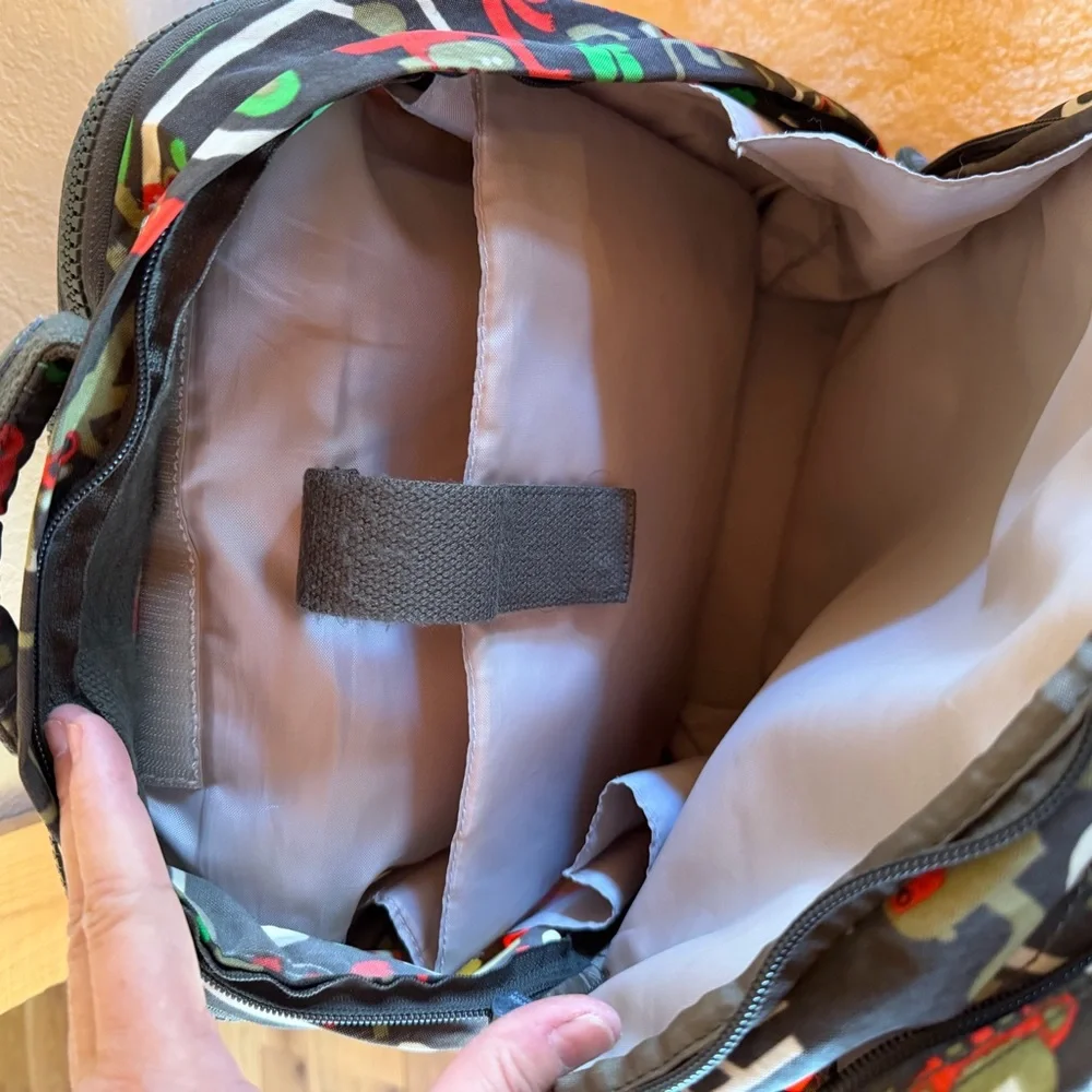 Kipling Multicolor Monkey Printed Computer Backpack